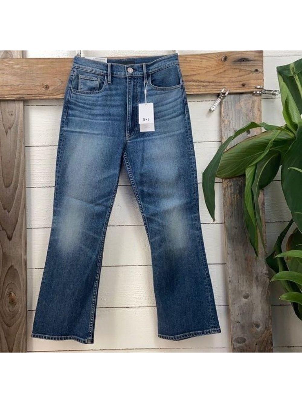 $245 3x1 High Waist Flare Leg